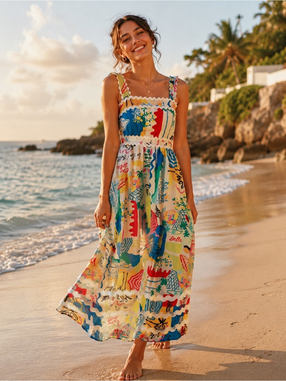 Prosperina Vibrant Multicolor Printed Maxi Sundress